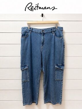 R Jeans Denim Cargo Pants – Size 34 Petite